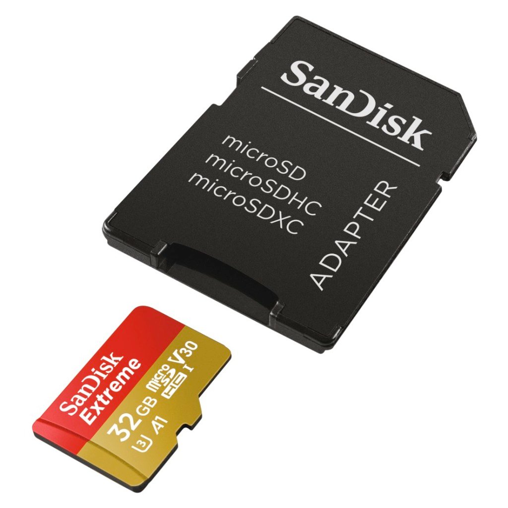 Sandisk MicroSDXC Extreme 32GB (A1/ V30/ U3/ UHS-I/ Cl.10/ R100/ W60)+Ad.Act.Cam - Afbeelding 2