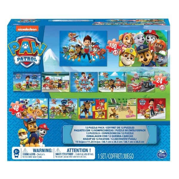 Paw Patrol 12in1 Puzzelset 25/48/100 Stukjes - Afbeelding 2