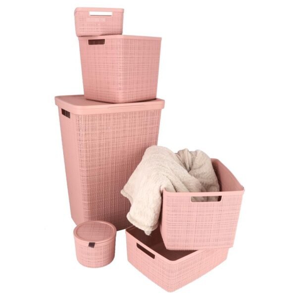 Curver Opbergmand Jute-Look 20L Roze - Afbeelding 4