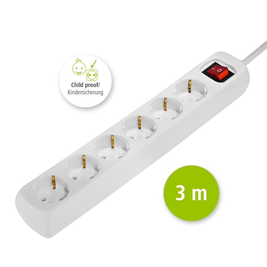 Hama Distribution Panel 6 Sockets With Switch Child-proof 3 M White - Afbeelding 2