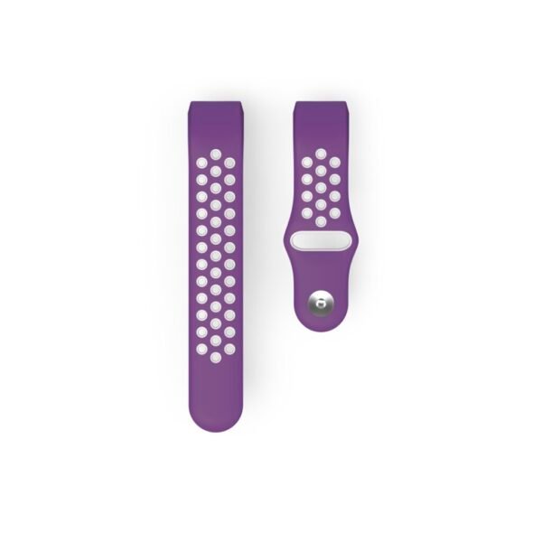 Hama Sportpolsband Voor Fitbit Charge 3/4 Ademend Horlogebandje Paars/grijs - Afbeelding 4