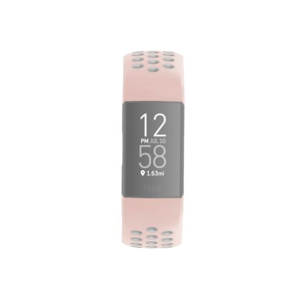 Hama Sportpolsband Voor Fitbit Charge 3/4 Ademend Horlogebandje Rosé/grijs - Afbeelding 2