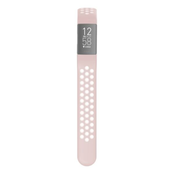 Hama Sportpolsband Voor Fitbit Charge 3/4 Ademend Horlogebandje Rosé/grijs - Afbeelding 3