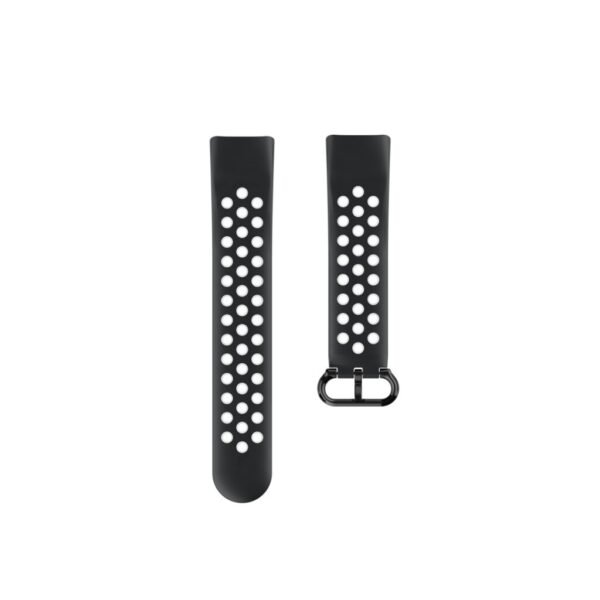 Hama Sportpolsband Voor Fitbit Charge 5 Ademend Horlogebandje Zwart/grijs - Afbeelding 3