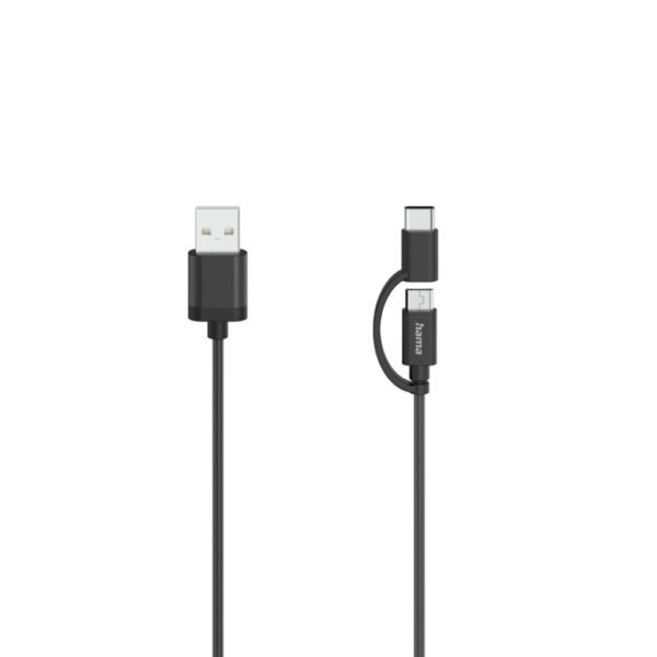 Hama Micro-USB-kabel 2in1 Incl. Adapter Naar USB-C USB 2.0 0,75 M - Afbeelding 2
