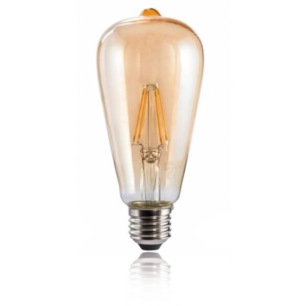 Xavax Led-gloeidraad E27 410lm Vervangt 35W Vintagelamp Amber Warm Wit - Afbeelding 2