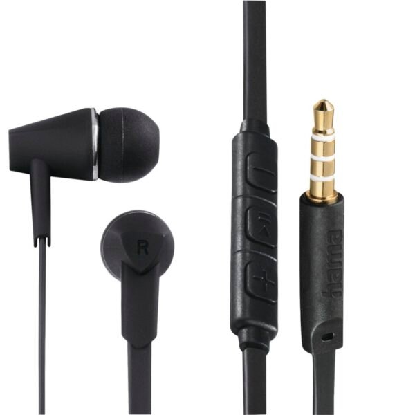 Hama Oordopjes Joy In-ear Microfoon Platte Kabel Zwart - Afbeelding 4