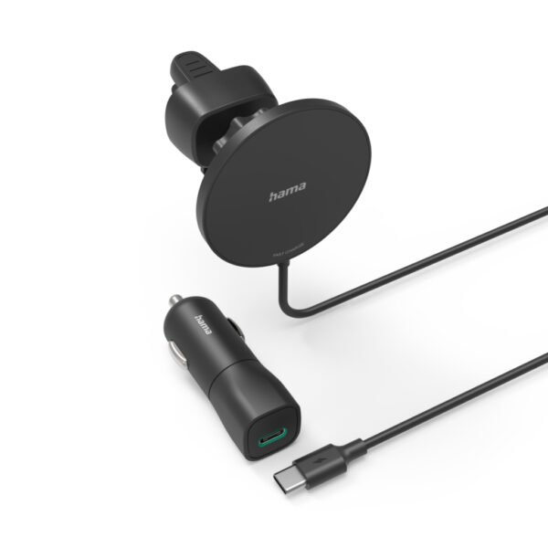Hama MagCharge Car Auto-Oplader voor IPhone Zwart - Afbeelding 2