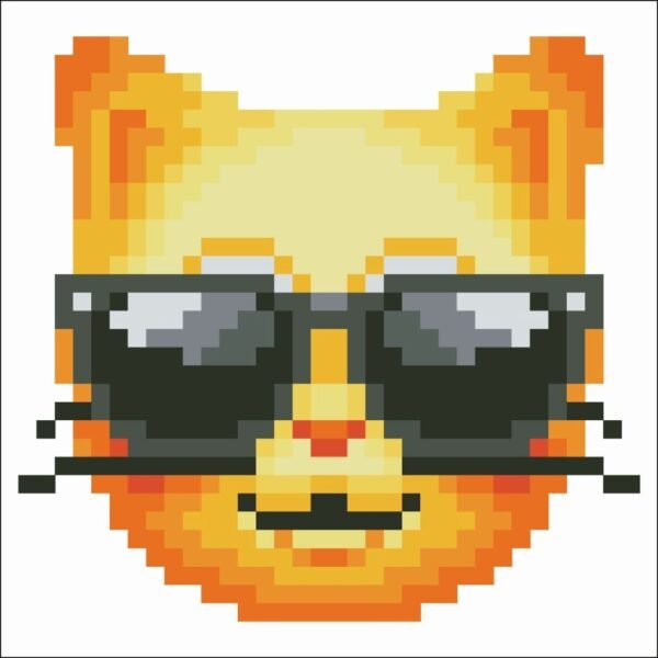 Diamond Dotz Diamond Painting Cool Cat 10x10 cm
