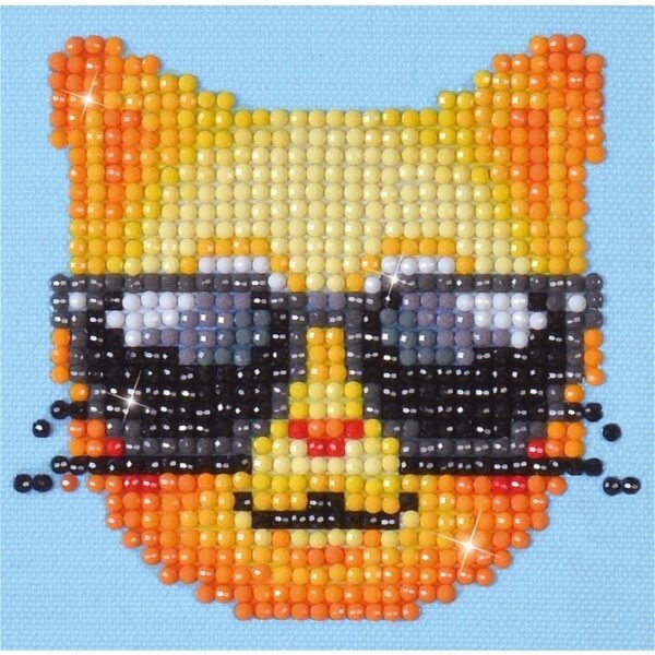 Diamond Dotz Diamond Painting Cool Cat 10x10 cm - Afbeelding 2