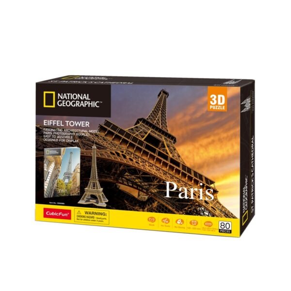 Cubic Fun National Geographic 3D Puzzel de Eifeltoren 80 Stukjes - Afbeelding 4