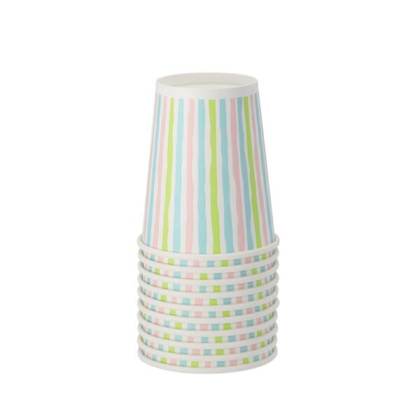 Duni Papieren Bekers Stripes 24 cl 10 Stuks - Afbeelding 2