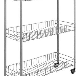 Metaltex Badkamer-/keukentrolley Slim 84x56cm Staal Zilver