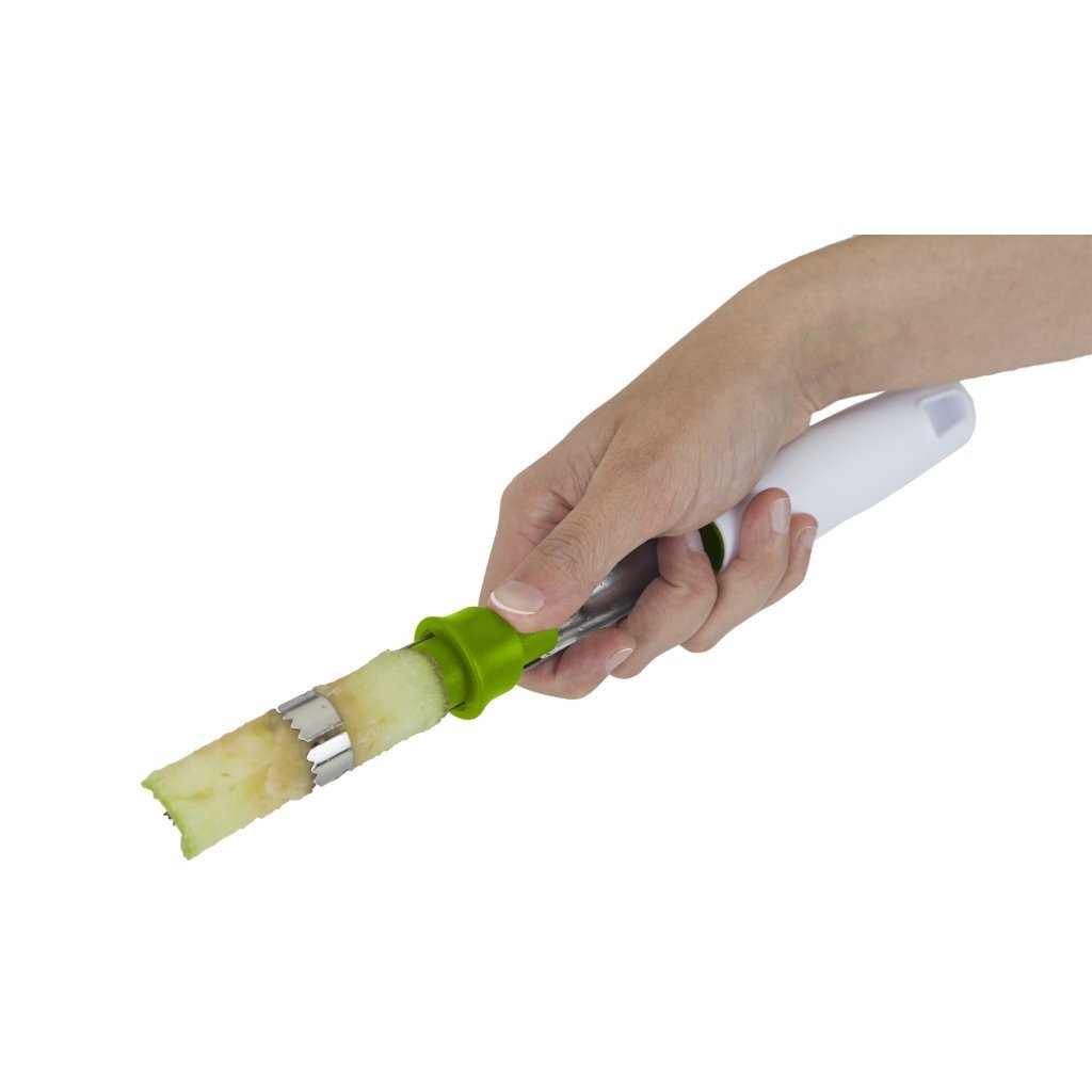 Metaltex Mrs Apple Appelboor Wit/Groen/RVS - Afbeelding 3