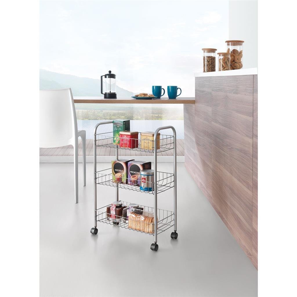 Tomado Metaltex Keuken/Badkamer Opbergtrolley Lugano 41x23x63 cm Wieltjes - Afbeelding 2