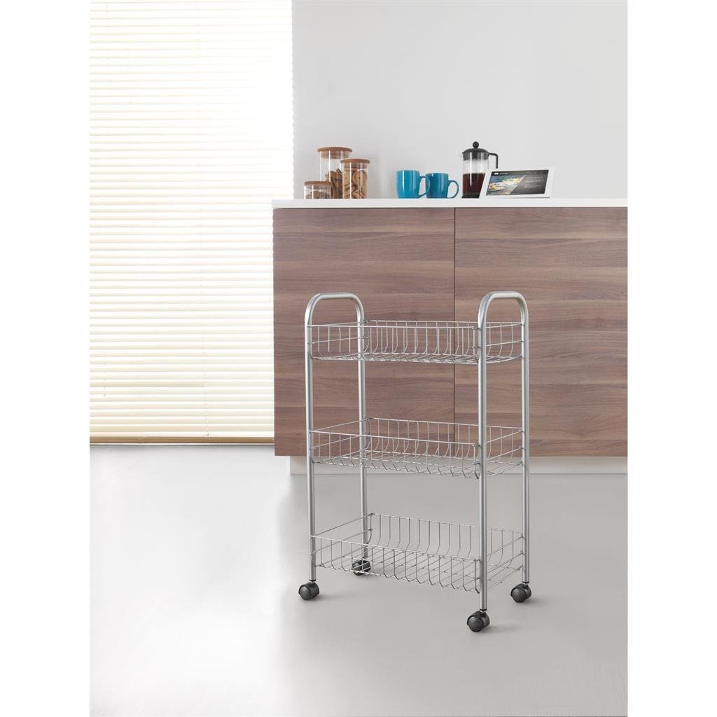 Tomado Metaltex Keuken/Badkamer Opbergtrolley Lugano 41x23x63 cm Wieltjes - Afbeelding 3