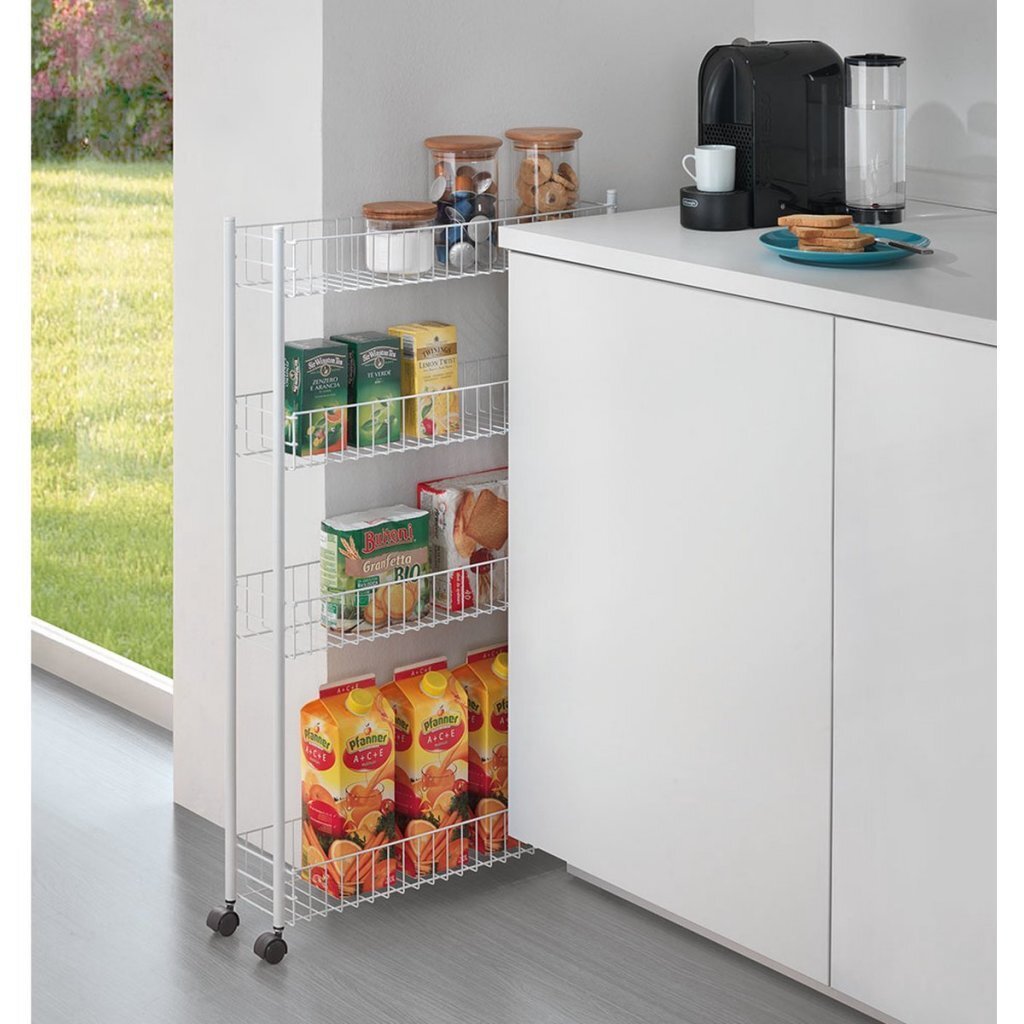 Metaltex Fino Opbergrek 4 Etages 58x16x95 cm Wit - Afbeelding 2