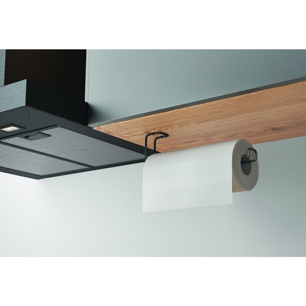 Metaltex Keukenrolhouder Hangend 30x3x10 cm Zwart - Afbeelding 2