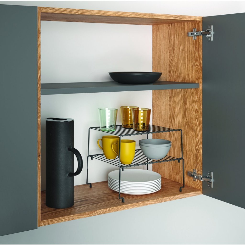 Metaltex Stapelbaar Rek voor Borden 32x32x14 cm 2 Stuks Zwart - Afbeelding 2