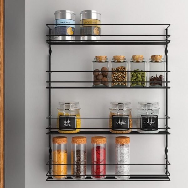 Metaltex Pepito 4 Wandkruidenrek 4 Etages 36x8x45 cm Zwart - Afbeelding 2
