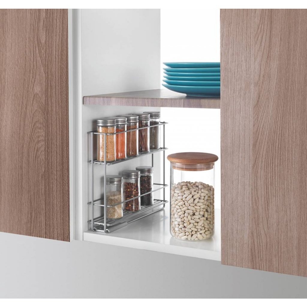Metaltex Space Saver Smart Kitchen Uitschuifbaar Kruidenrek 6x28x22 cm Zilver - Afbeelding 4