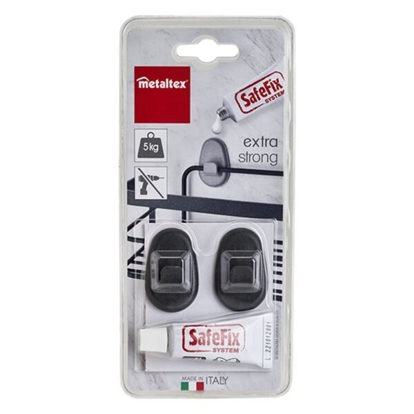 Metaltex Plakhaken 2 Stuks Zwart - Afbeelding 2
