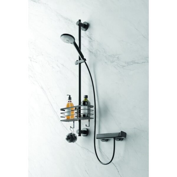 Metaltex Doucherek 29x11x15 cm Zwart/Metaal - Afbeelding 2