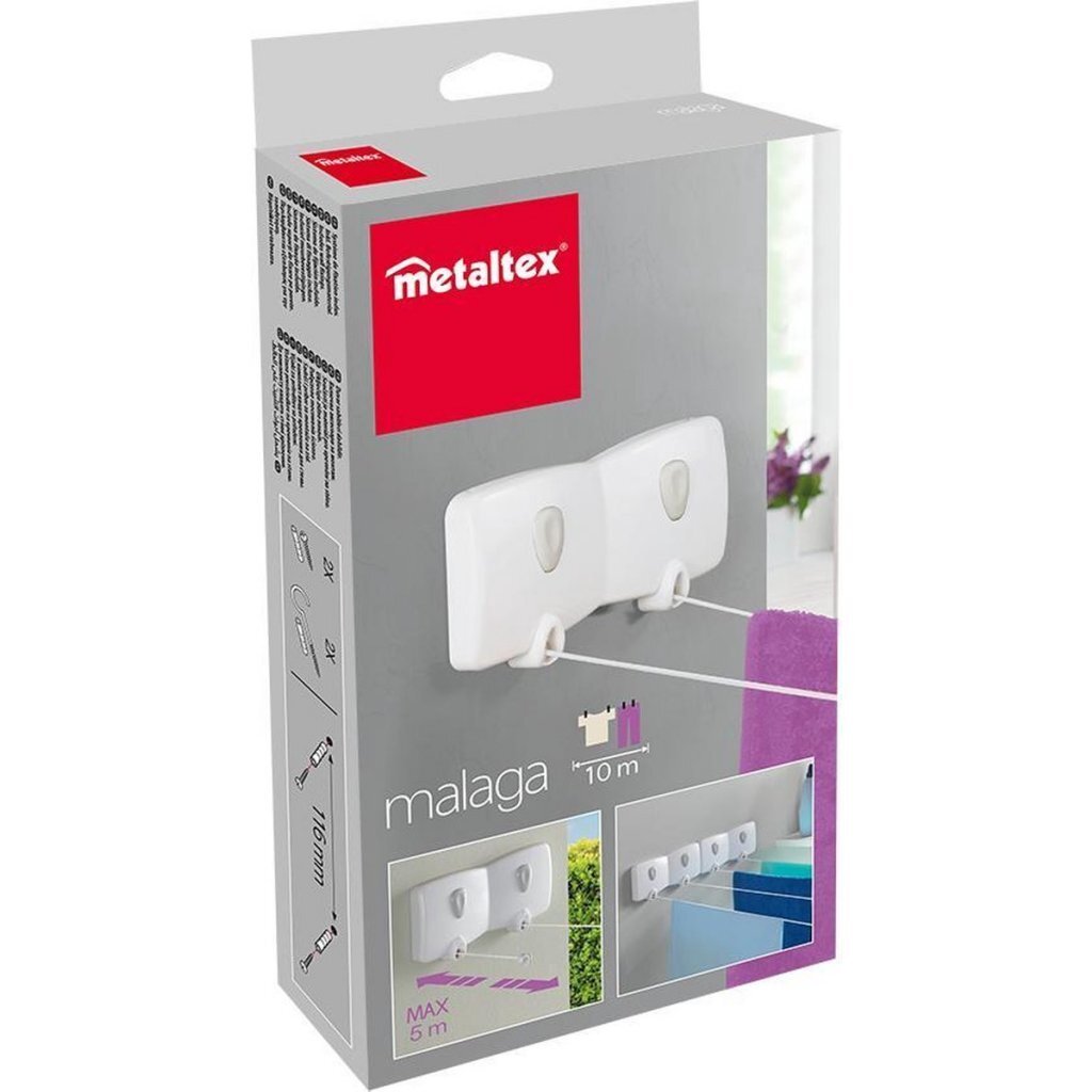 Metaltex Malaga Muurdroogrek Wit - Afbeelding 3