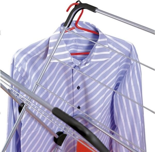Tomado Metaltex Concerto Slim Droogrek 9,5 m Zilver met haakjes voor Kledinghangers - Afbeelding 2