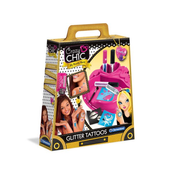 Clementoni Crazy Chic Glitter Tattoos Maken - Afbeelding 2