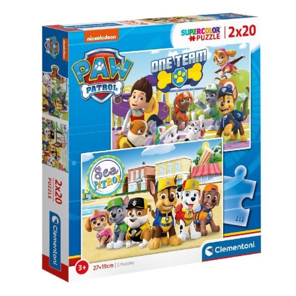 Clementoni Supercolor Puzzel Paw Patrol 2x20 Stukjes - Afbeelding 3