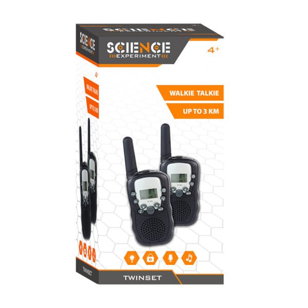 Science Experiment T-388 Walkie Talkie + Licht Zwart - Afbeelding 3