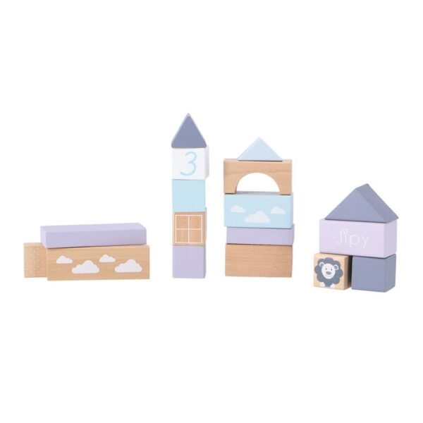 Jipy Houten Blokken 26-delig Paars/Blauw - Afbeelding 2