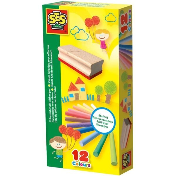 SES Creative Kleurkrijtjes met Wisser 12 Stuks - Afbeelding 2