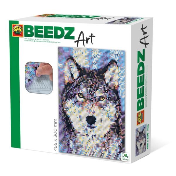 SES Creative Beedz Art Strijkkralen Wolf 45.5x30 cm 7000 Stuks - Afbeelding 3