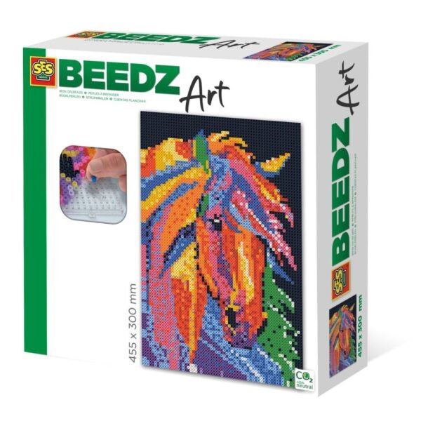 SES Creative Beedz Art Strijkkralen Paard Fantasie 45.5x30 cm 7000 Stuks - Afbeelding 3