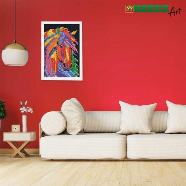 SES Creative Beedz Art Strijkkralen Paard Fantasie 45.5x30 cm 7000 Stuks - Afbeelding 4