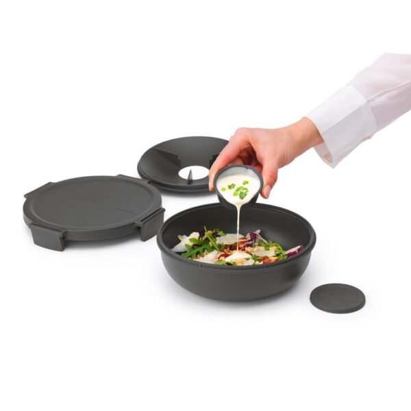 Brabantia Make & Take Salade Lunchkom 1.3L Donkergrijs - Afbeelding 3