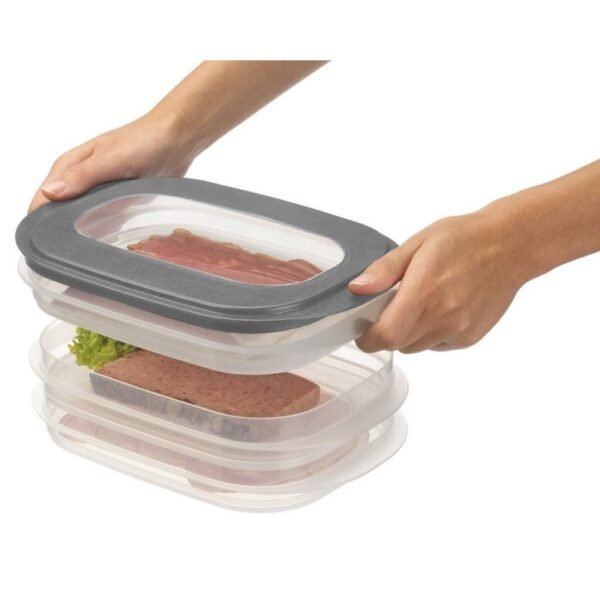 Sunware Home Vleeswarendoos 3-Laags Grijs/Transparant - Afbeelding 2