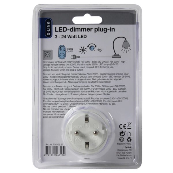 Q-Link Universeel Stekkerdimmer Led 3-24w - Afbeelding 3