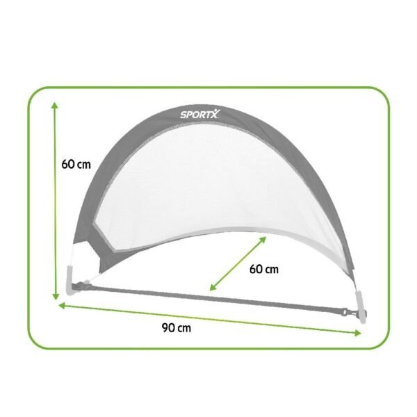 SportX Opvouwbare Voetbaldoelen 90x60x60 cm 2 Stuks Zwart/Groen - Afbeelding 4