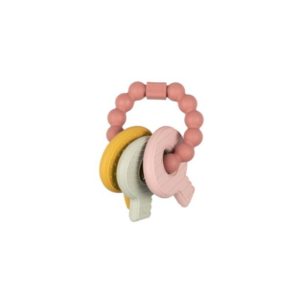 Little Dutch Bijtring Silicone Sleutelbos Roze - Afbeelding 2