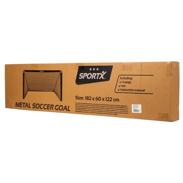 SportX Metalen Voetbaldoel 182x60x122 cm Zwart - Afbeelding 3