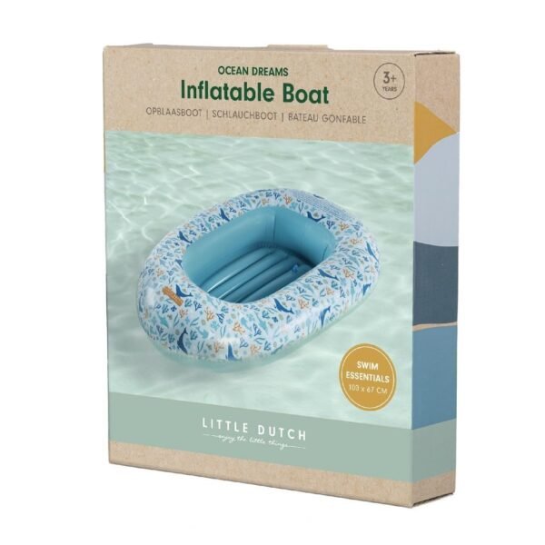 Little Dutch Ocean Dreams Opblaasboot 100x67 cm Blauw - Afbeelding 2