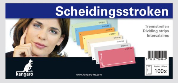 Kangaro 07070-10 Scheidingsstrook 2-gaats 105x240mm 180g RC Grijs - Afbeelding 2