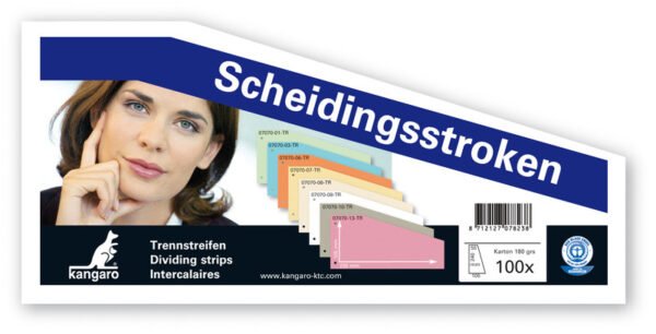 Kangaro 07070-09-TR Scheidingsstrook 2-gaats Trapezium 180gr RC Wit - Afbeelding 2