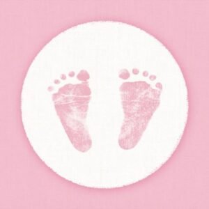 Servetten Baby Voetjes Meisje 25 cm 20 Stuks