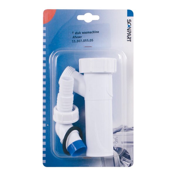 Scanpart 1130705505 T-Stuk Wasmachine Afvoer Wit - Afbeelding 2