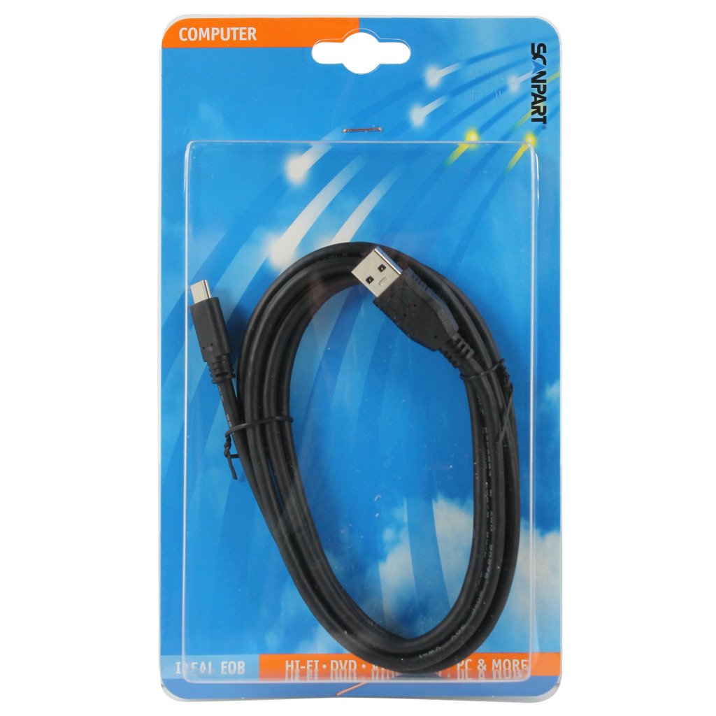 Scanpart Usb Kabel C(m) - Usb A (m) 2.0m - Afbeelding 2