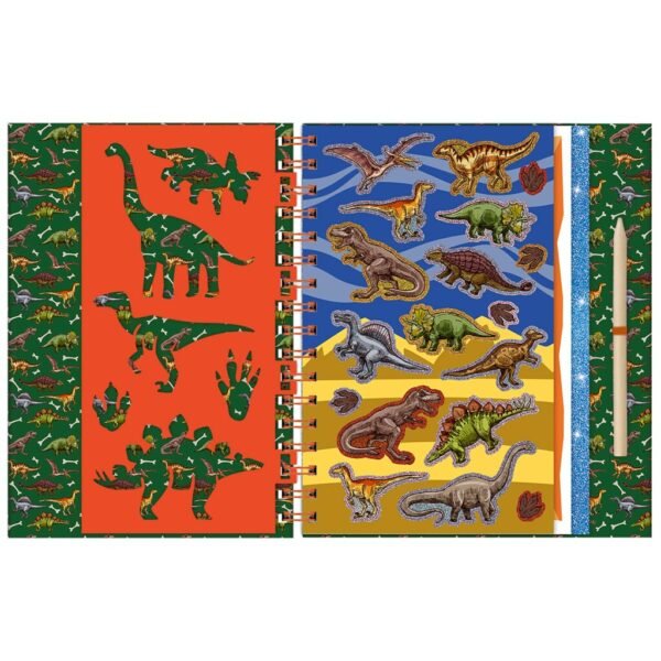 Totum Dinosaurus Kras- en Kleurplaten Boek - Afbeelding 2